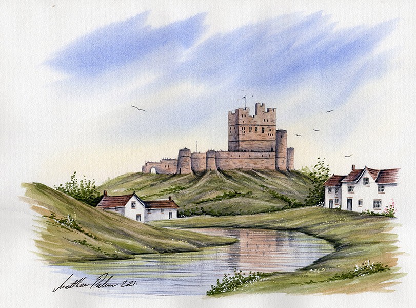 A picturese village and castle