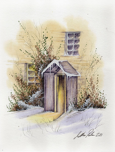Beatrix potters house in the snow